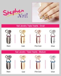 Stephen Nail Jewelry Triple Hearts (Medium-Pink Gold) -Best Wig Outlet Store 4 8Pro TripleHearts 06