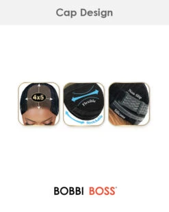 4X5 Straight 18 | Lace Front Human Hair Wig By Bobbi Boss -Best Wig Outlet Store BBMHLF315 4X5Straight18 cap