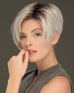 Perry | Lace Front & Monofilament Part Synthetic Wig By Estetica 21 Perry | Lace Front & Monofilament Part Synthetic Wig By Estetica -Best Wig Outlet Store ES31067 Perry SilverSunRT8 side