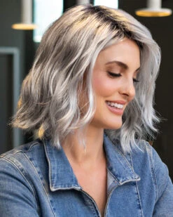 Charlotte | Lace Front & Monofilament Part Synthetic Wig By Envy -Best Wig Outlet Store EV31044R Charlotte SterlingShadow LS M2