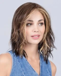 Flow Mono Part-Petite/Average | Lace Front & Monofilament Part Synthetic Wig By Ellen Wille -Best Wig Outlet Store EW31042PA FlowMonoPart CoffeeBrownLighted M3