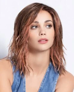 Flow Mono Part-Petite/Average | Lace Front & Monofilament Part Synthetic Wig By Ellen Wille -Best Wig Outlet Store EW31042PA FlowMonoPart RoseWoodLighted M2