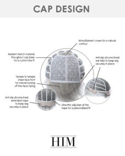 Edge | Average/Large Men's Lace Front & Monofilament Crown Synthetic Wig By HIM -Best Wig Outlet Store HC64005AL Cap Edge