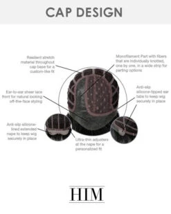 Daring | Average/Large Men's Lace Front & Monofilament Part Synthetic Wig By HIM -Best Wig Outlet Store HC64007AL Cap Daring