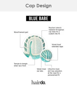 Blue Babe | Lace Front & Monofilament Part Synthetic Wig By Hairdo -Best Wig Outlet Store HD31005 BlueBabe Cap