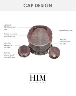 Gallant | Average/Large Men's Lace Front & Monofilament Synthetic Wig By HIM -Best Wig Outlet Store HIM64011AL Gallant cap