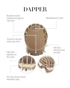 Dapper | Average/Large Men's Lace Front & Monofilament Crown Synthetic Wig By HIM -Best Wig Outlet Store HIM64012AL Dapper CapConstruction