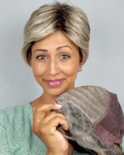 Brie Petite | Lace Front & Monofilament Synthetic Wig By Henry Margu -Best Wig Outlet Store HM4526 Brie 10 613GR Cap