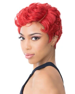 Pin Curl 202 | Synthetic Wig By It's A Wig -Best Wig Outlet Store IW20155 PinCurl202 Scarlet side