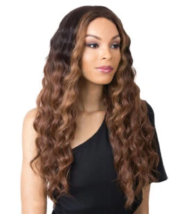 Edgar | Lace Part Synthetic Wig By It's A Wig -Best Wig Outlet Store IW30002 Edgar FFAuburnBrown side
