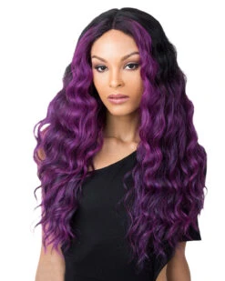 Edgar | Lace Part Synthetic Wig By It's A Wig -Best Wig Outlet Store IW30002 Edgar FFPurpleBlack main