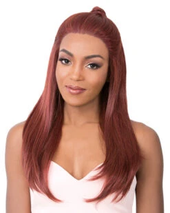 Swiss Lace Phyllis | Lace Front Synthetic Wig By It's A Wig -Best Wig Outlet Store IW31119 Phyllis RedSangria Styled main2