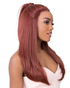 Swiss Lace Phyllis | Lace Front Synthetic Wig By It's A Wig -Best Wig Outlet Store IW31119 Phyllis RedSangria Styled side