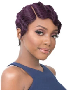 HH Nuna | Human Hair Wig By It's A Wig -Best Wig Outlet Store IW37115 HHNuna side DR1B DarkPurple