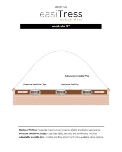 EasiHalo HH 12 Inch | Human Hair Clip-in Extension By Jon Renau -Best Wig Outlet Store JR EasiHalo 12 BaseDesigns F