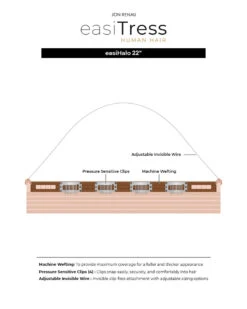 EasiHalo HH 22 Inch | Human Hair Clip-in Extension By Jon Renau -Best Wig Outlet Store JR EasiHalo 22 BaseDesigns F