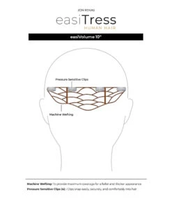 EasiVolume HH 10 Inch | Human Hair Clip-in Extension By Jon Renau -Best Wig Outlet Store JR easiVolume10 BaseDesigns