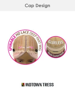 DP Dextra | Lace Part Synthetic Wig By Motown Tress -Best Wig Outlet Store MT30068 DP Dextra cap