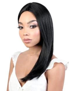 LDP-Fine18 | Lace Front & Lace Part Synthetic Wig By Motown Tress -Best Wig Outlet Store MT31077 LDP Fine18 1B side