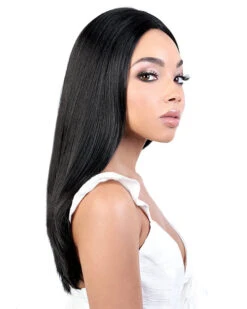LDP-Fine18 | Lace Front & Lace Part Synthetic Wig By Motown Tress -Best Wig Outlet Store MT31077 LDP Fine18 1B side2