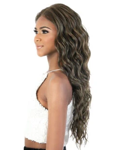 LS137 Fox | Lace Front Synthetic Wig By Motown Tress -Best Wig Outlet Store MT31144 LS137FOX CamoGreen side