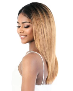 LS137 Pink | Lace Front Synthetic Wig By Motown Tress 7 LS137 Pink | Lace Front Synthetic Wig By Motown Tress -Best Wig Outlet Store MT31145 LS137Pink OT27 side