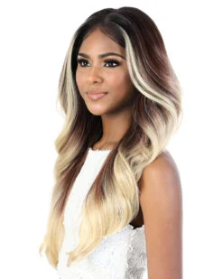 LS137 Pure | Lace Front Synthetic Wig By Motown Tress 8 LS137 Pure | Lace Front Synthetic Wig By Motown Tress -Best Wig Outlet Store MT31146 LS137Pure 3T4 Blonde side
