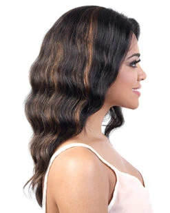 HPL3 Star | Lace Front Human Hair Wig By Motown Tress -Best Wig Outlet Store MT37186 HPL3Star Side F1B 30