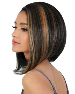 HBL Frida | Lace Front & Lace Part Human Hair Blend Wig By Motown Tress -Best Wig Outlet Store MT37278 HBL Frida TL NaturalHoney S1