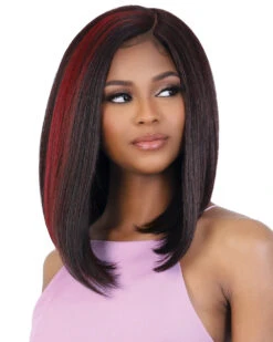 HBL Selina | Lace Front & Lace Part Human Hair Blend Wig By Motown Tress -Best Wig Outlet Store MT37282 HBL Selina S1