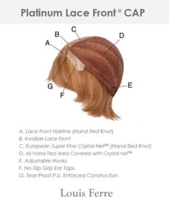 PLF005HM | Lace Front & Monofilament Human Hair Wig By Louis Ferre -Best Wig Outlet Store PlatinumLaceFrontCap 04