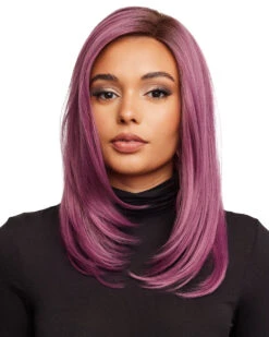 Cosmo Sleek | Lace Front & Monofilament Part Synthetic Wig By Rene Of Paris -Best Wig Outlet Store RP1511 CosmoSleek MauveBerry F