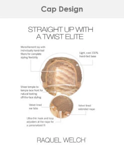 Straight Up With A Twist Elite | Lace Front & Monofilament Top Synthetic Wig By Raquel Welch -Best Wig Outlet Store RW StraightUPWithATwistElite Cap