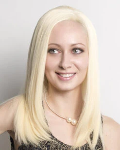 Alexandra Petite | Monofilament Human Hair Wig By Wig Pro -Best Wig Outlet Store WP37003 103 Alexandra Wig 613 Front 02