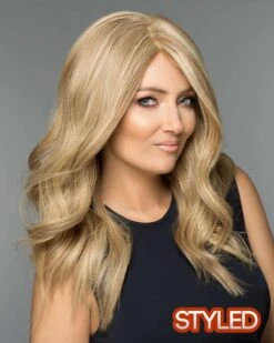 Alexandra Petite | Monofilament Human Hair Wig By Wig Pro -Best Wig Outlet Store WP37003 WP103 Alexandra 18 22 22 styled 02